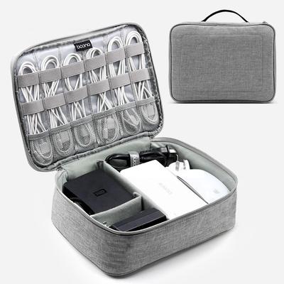 Large Size Single Deck Box Travel Bag Organizer Type Polyester Fabric Electronic Organizer For Data Cable For Ipad Air
