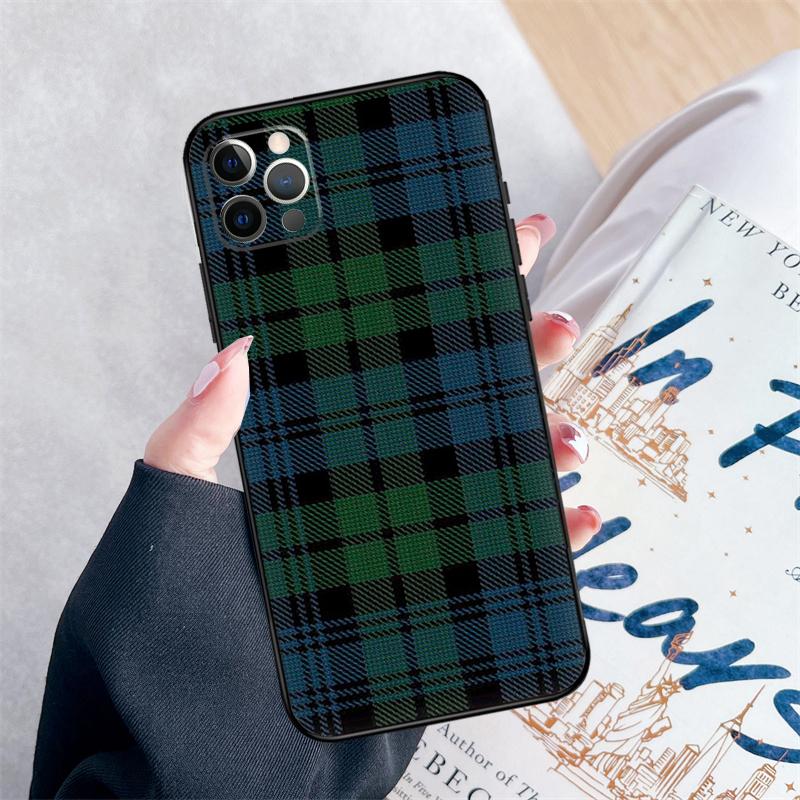 Scottish Plaid Warm Plaid Phone Case For iPhone 14 15 16 Pro Max 12 13 Mini 11 Pro Max XR 15 16 Plus 16e Cover Coque