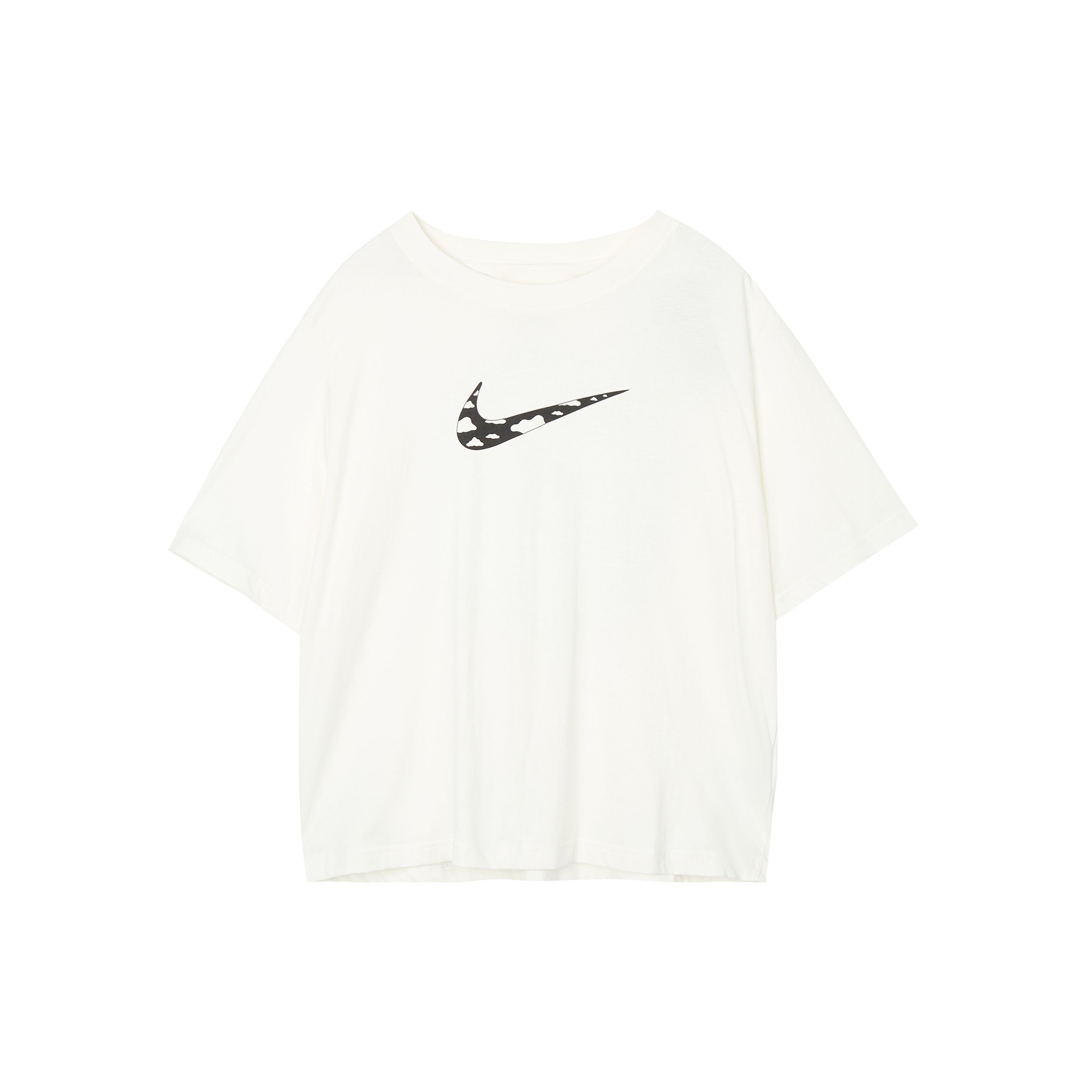 

Nike Свободный крой, круглый вырез, короткий рукав, футболка с узором из букв на спине, женские топы, парусно-белый DQ3308-133 XL