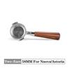 58MM bodenloser Siebträger Zwei-Ohren 2 Tassen Korb Holzgriff Für Nuova Simonelli Espressomaschine Kaffeemaschine Barista Werkzeuge
