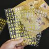 Stereoscopic Alphabet Letter Numbers Gilded Sticker Silver/Gold Decorative for DIY Bronzing English Alphanumeric Stickers