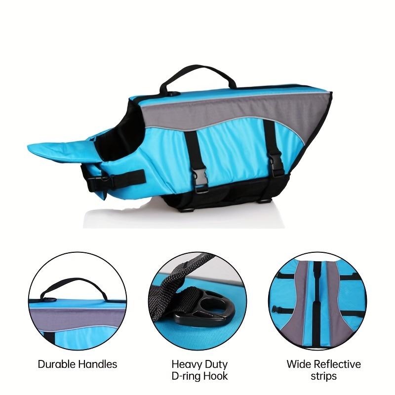 Adjustable Dog Life Vest - Enhanced Buoyancy, Durable Rescue Handle for Small To Large Breeds Nylon Swim Jacket with Secure