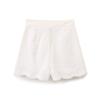 Fashion Style 2024 Autumn New Women's Clothing Stylish White Hollow-out Print High Waist Shorts 2731242