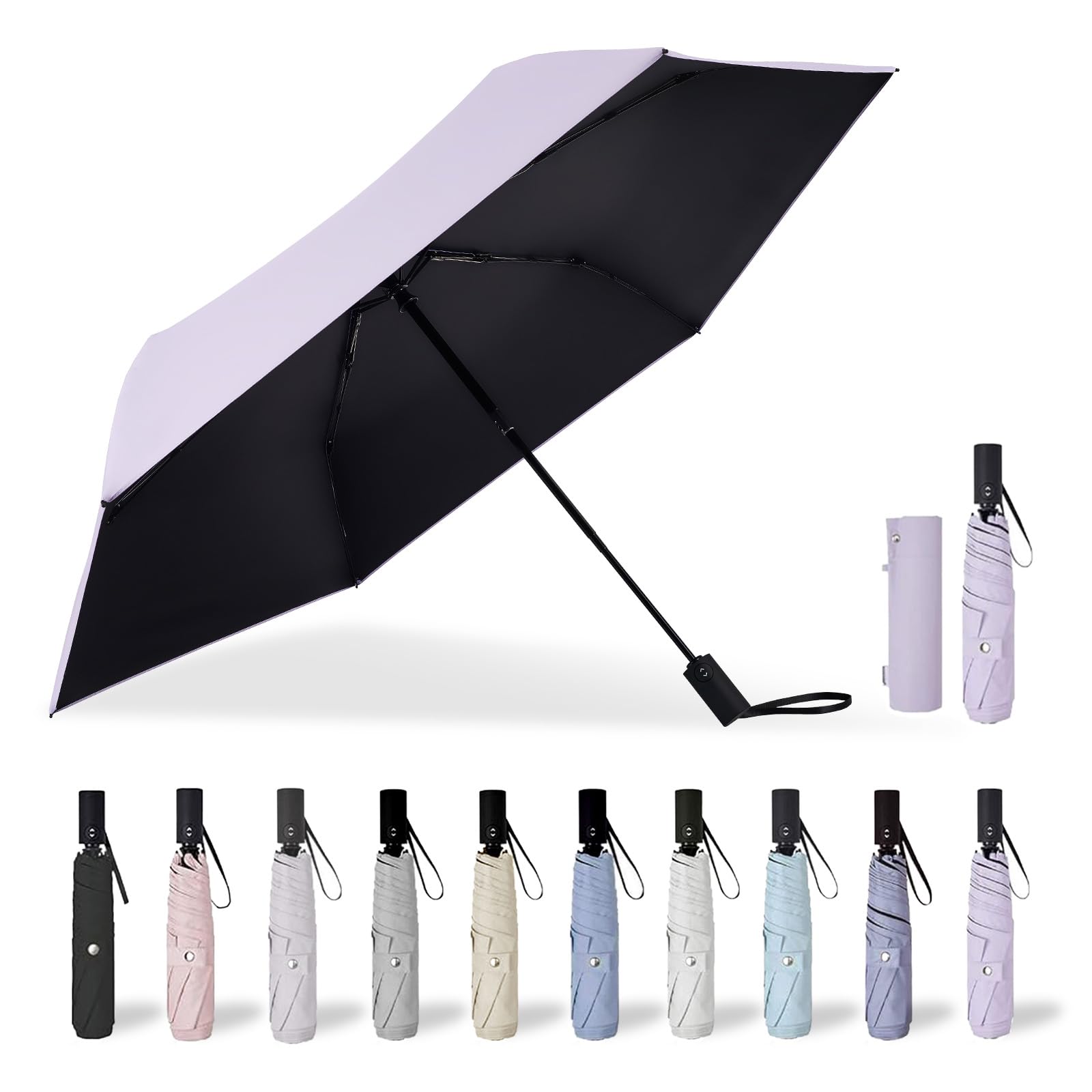 

foldable parasol with UV protection and complete Suitable for both sunny and rainy it blocks heat and UV protects against and prevents and Unisex фиолетовый