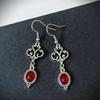 Charm Gothic Oval-shaped Blood Red Glass Crystal Pendant Dangle Earring for Women Halloween Party Vampire Bride Y2K Jewelry Gift