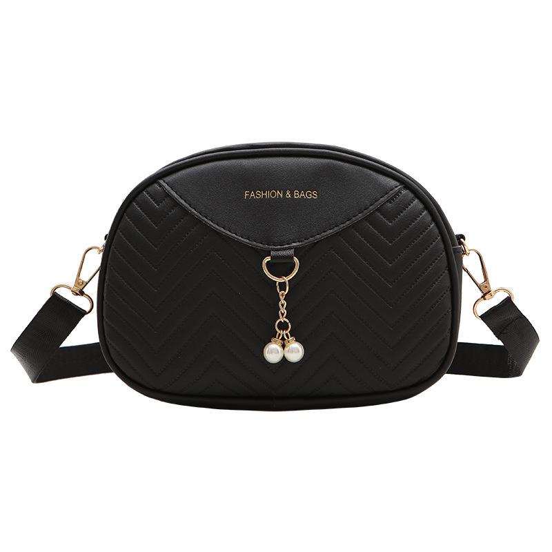 Fashion women's bag new wavy embroidery thread fashion shell bag pearl shoulder messenger bag one piece
