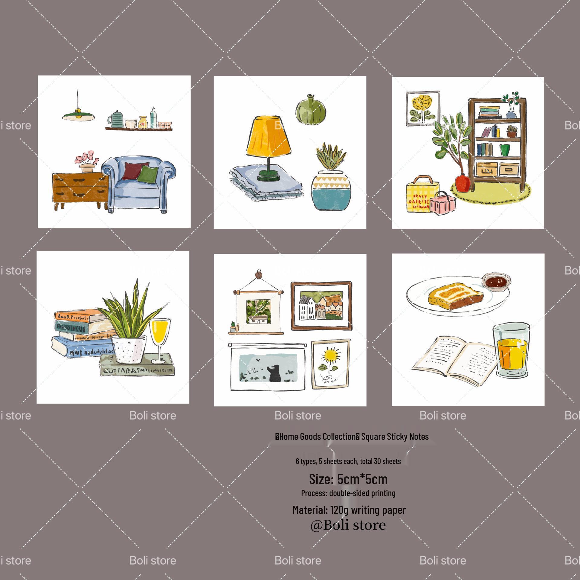 Wave Particle Vol. 7 Sticky Notes: Irregular, Retro, Dessert, Cute Square Notes for Journaling