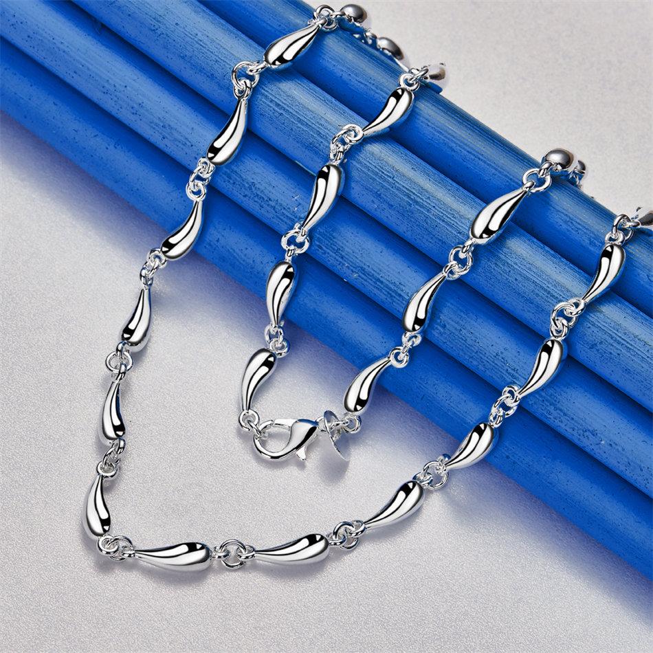 Elegant 925 Sterling Silver Teardrop Necklace for Women, Fashionable Party Wedding Gift Jewelry Accessories