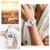 Stylish slim digital wristwatch for women, waterproof, and simple design. Multi-function watch with alarm, date, day of the week, stopwatch, and LED l