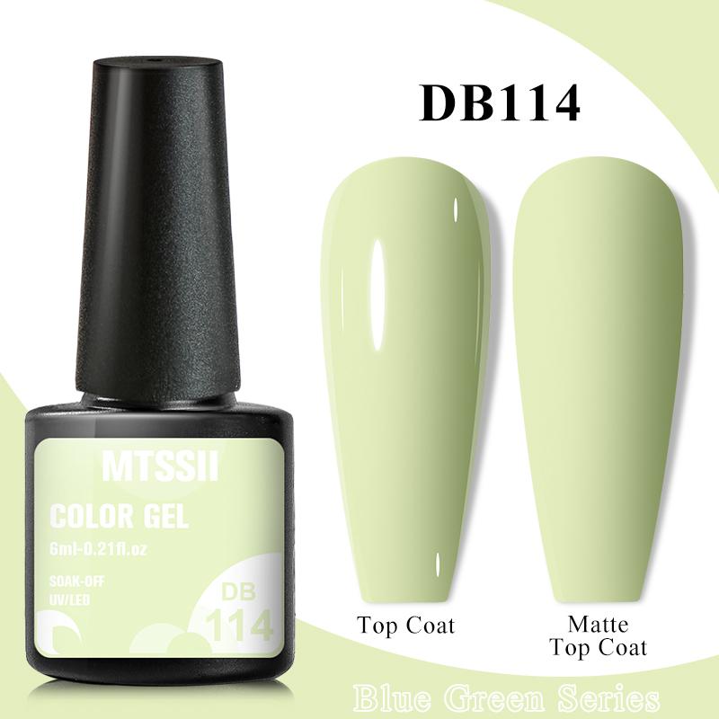 

MTSSII 6 мл гель-лак для ногтей ярко-синий зеленый полуперманентный геллак для дизайна ногтей маникюр блестящий УФ-светодиодный гель для ногтей «сделай сам» 1 бутылка DB114