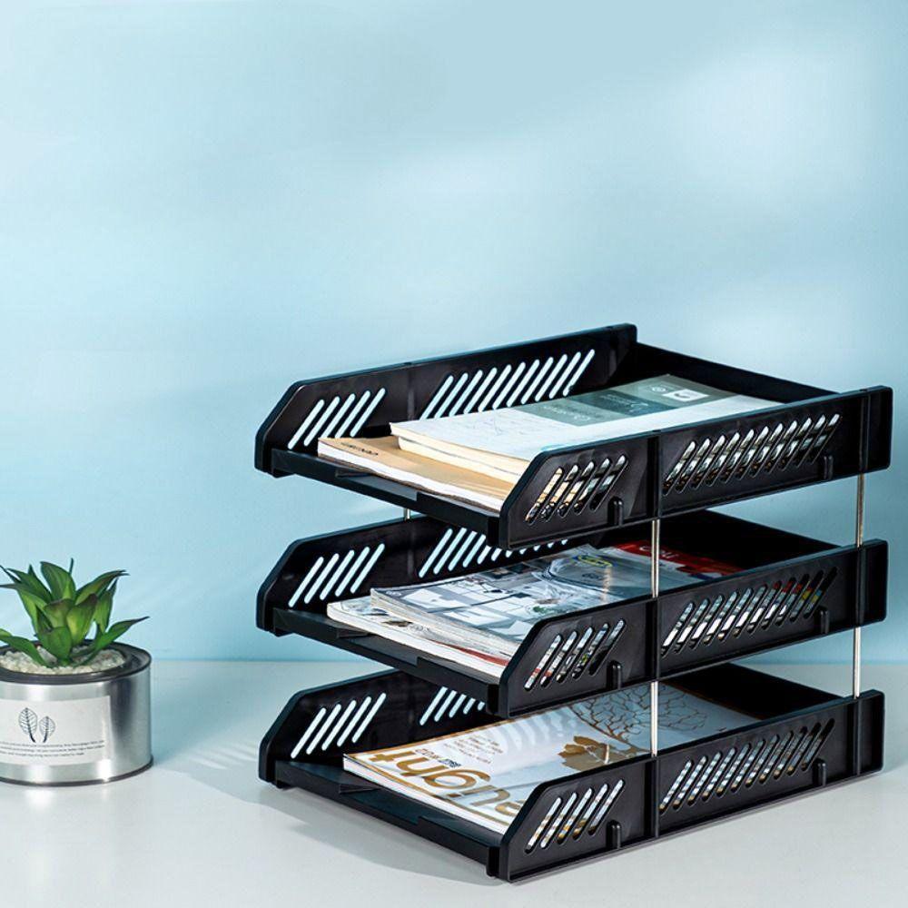 Stackable File Rack Vertical A4 File Tray New Letter Tray  for Home Office School