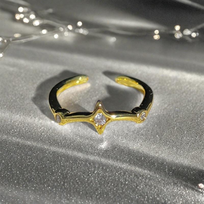 Minimalist Serpentine Full Diamond Zir*****Pen Ring Niche Personality High Sense Light Luxury Exquisite Ring Woman