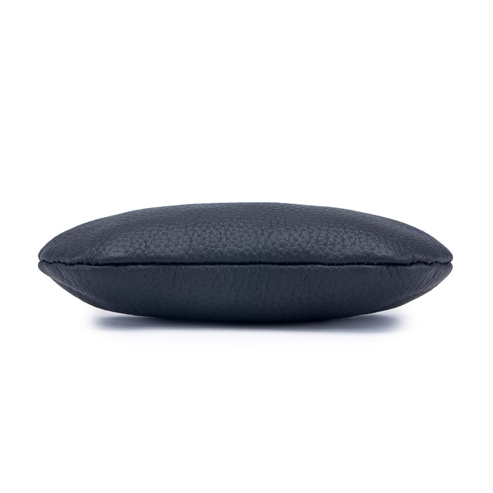 Genuine Leather Clasp Wallet, Small, Women's, Coin Purse, Divider, Lightweight, Cowhide Leather, Mini Wallet with Divider, Stylish Coin Case (Black)