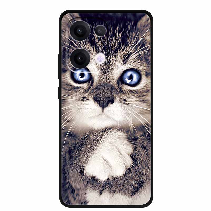 For Oppo Reno13 5G Case Soft TPU Cute Cartoon Silicon Back Cover for Oppo Reno 13 Pro Phone Cases Reno13Pro 13Pro 5G Black Shell