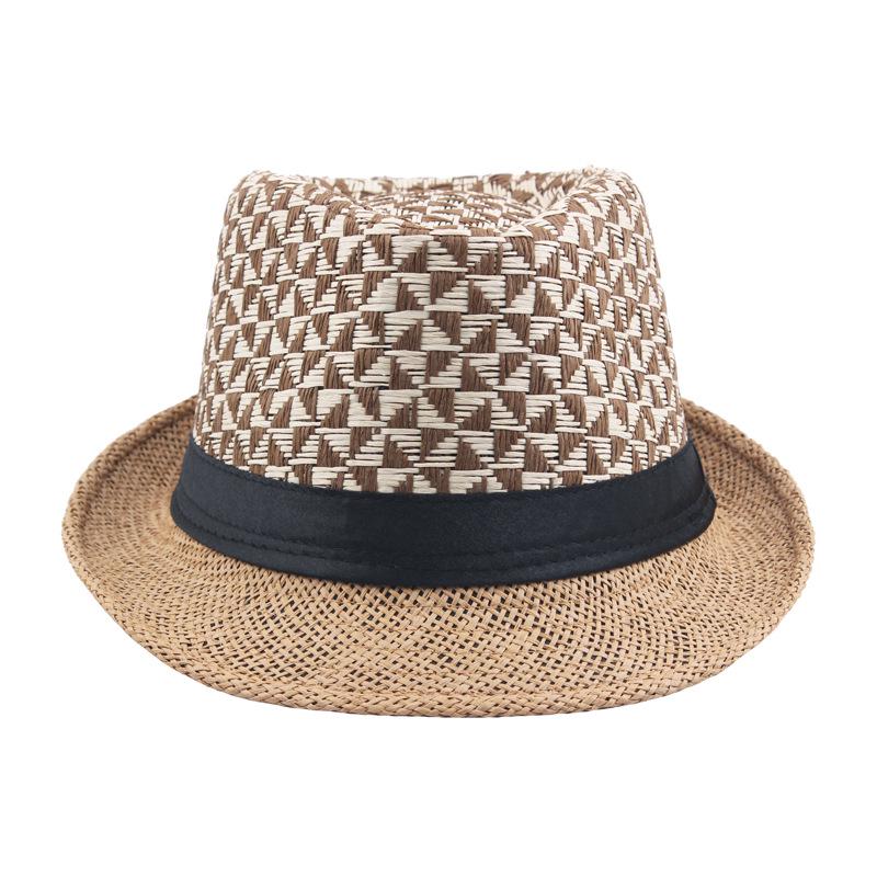 Herren Sommer Stroh Fedora - Gewebtes Papier, Aufkrempbare Krempe, Outdoor Sonnenhut, Europäischer und Amerikanischer Stil