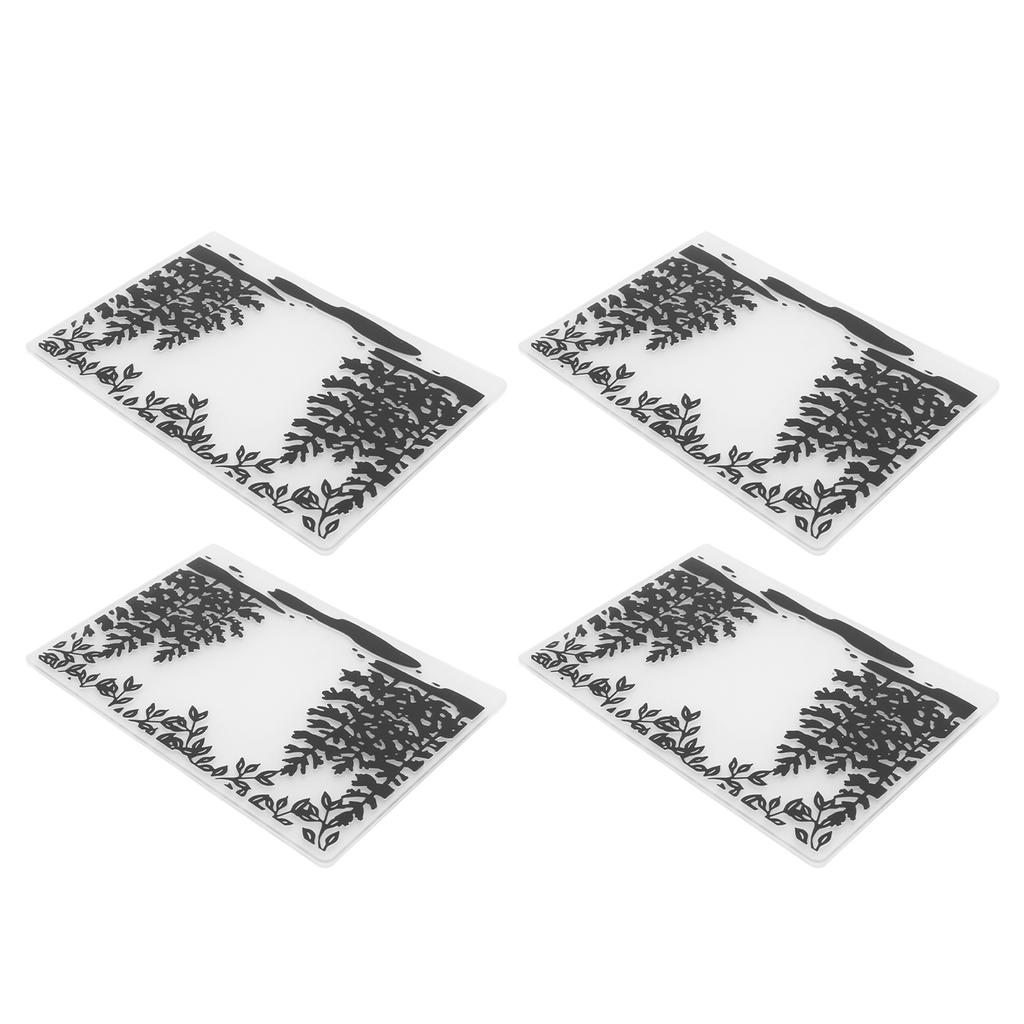 4 Pcs Embossing Folders Raised Relief Design DIY Craft Plastic Embossing Template Folders Tools for