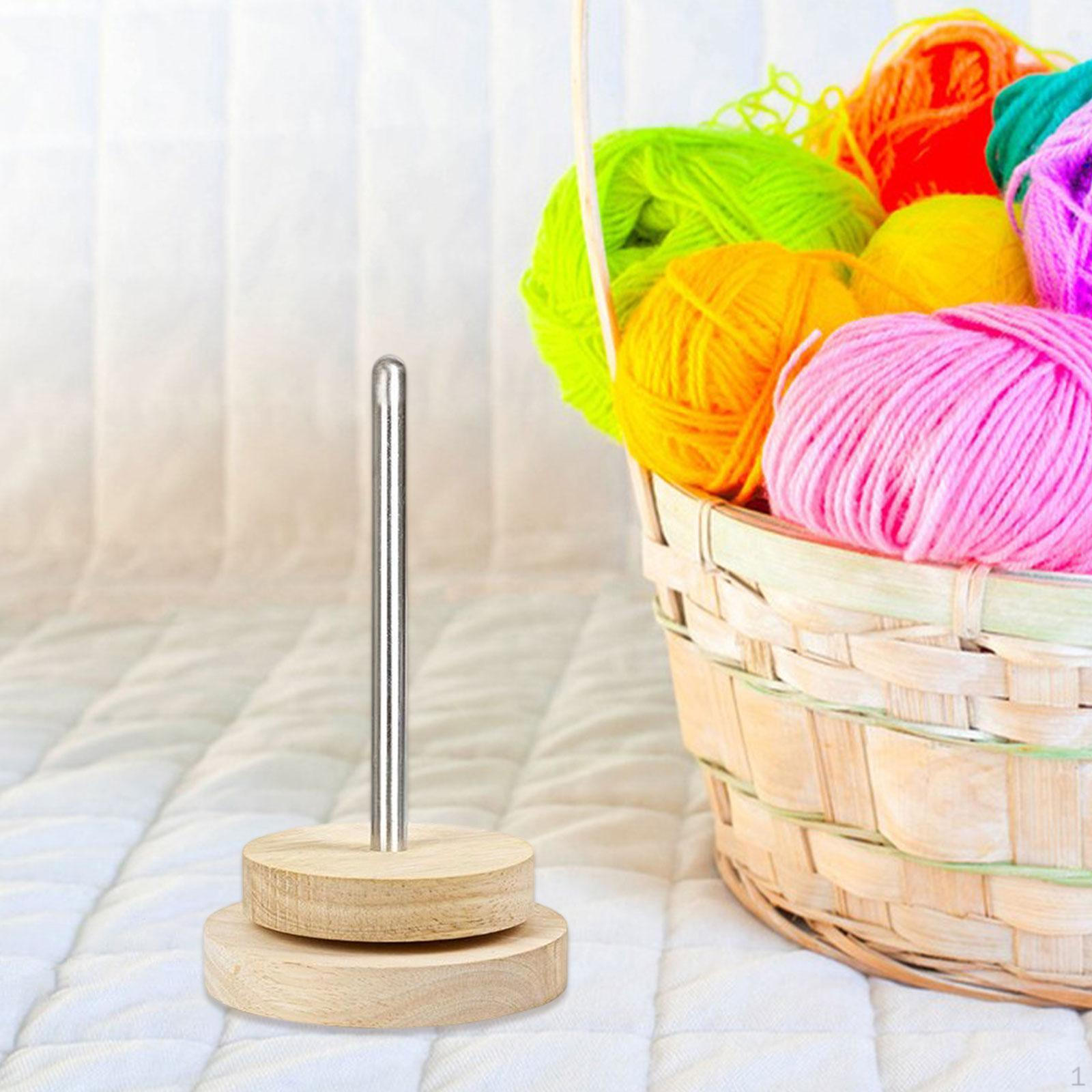 

Деревянный держатель для клубка пряжи, вращающийся диспенсер, органайзер ручной работы, хранилище инструментов, нитки 10cmx17cm