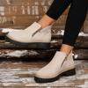 Martin Boots Short Boots Thick Heel New Autumn and Winter Foreign Trade Women's Short Boots Women's 2025 Round Head Double Zipper Shoes