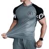 Anmur Men's Short Sleeve Training T-Shirt, Moisture-Wicking, Quick-Drying, Stretch, Sportswear, Fitness Wear (Gray, L)