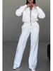 2025 Winter Plus Velvet Women's Solid Color Hoodie & Pants Set - Japanese Korean Casual Style