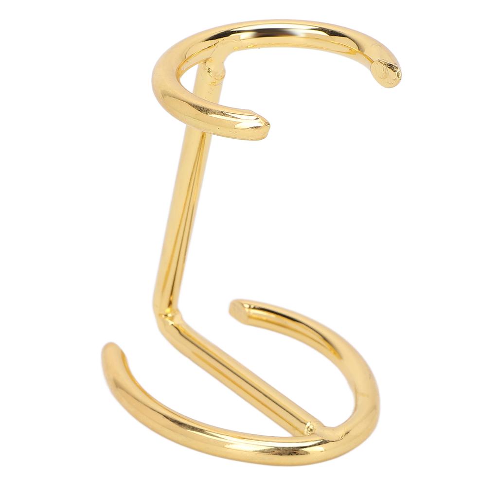 Shave Brush Stand Portable Standard Size Golden Alloy Safety Razor Stand for Men Save Space