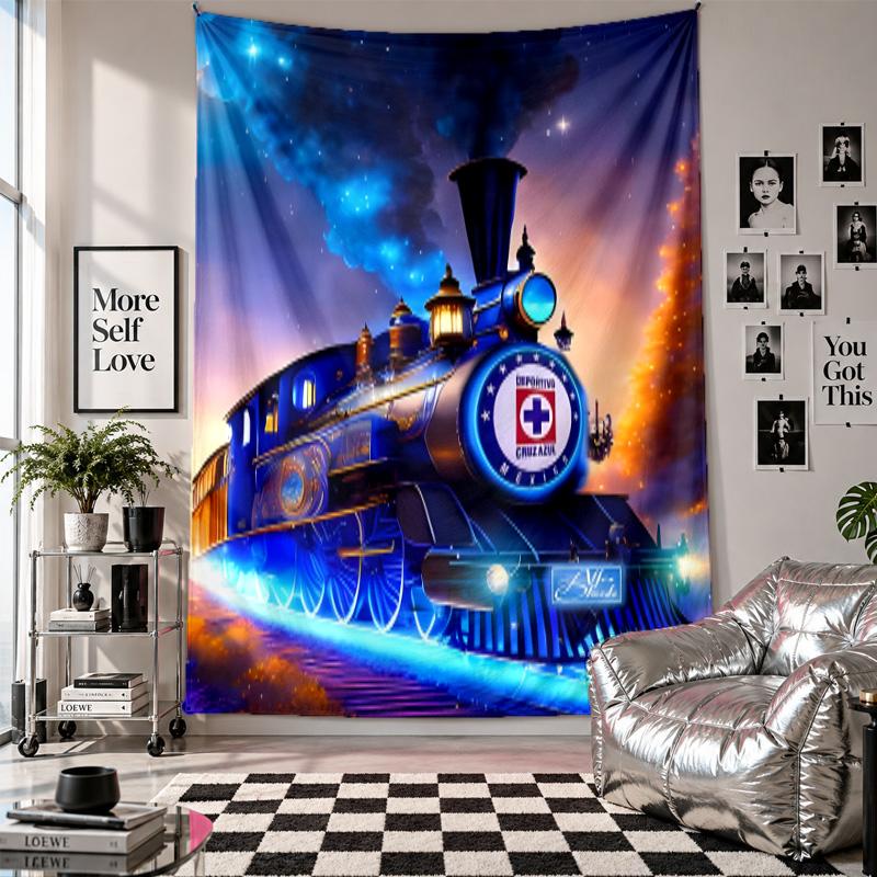 Wall TapestryCruz Azul Art Hanging Cloth Decorative Background Cover for Room Decoration