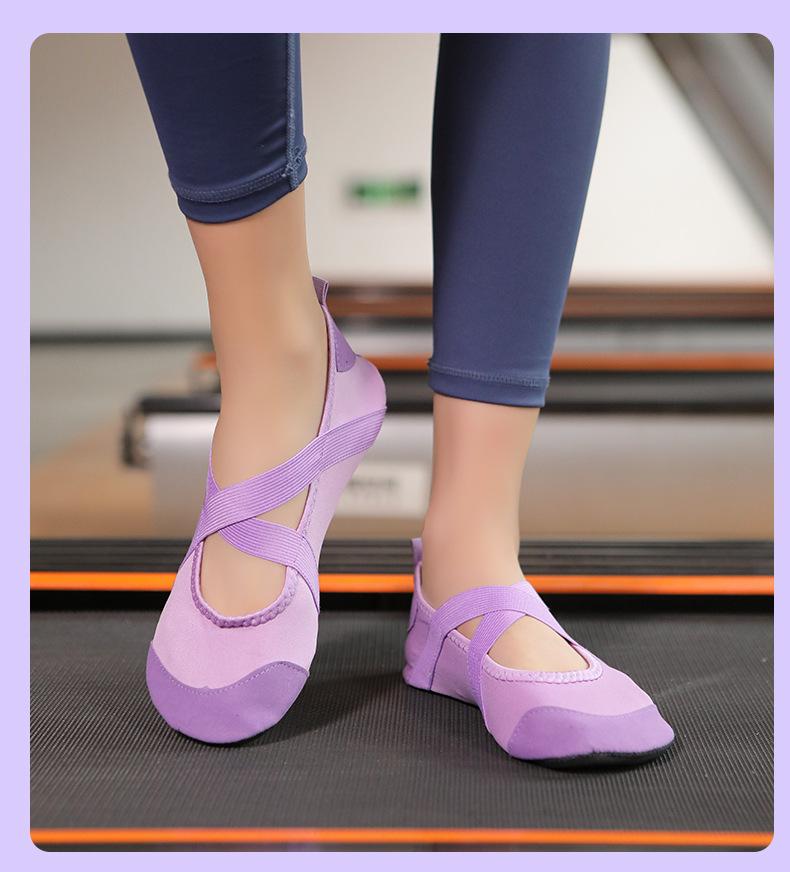 Sapatos Antiderrapantes Femininos para Yoga e Pilates Indoor - Sapatos Esportivos de Ballet e Pular Corda com Solado Macio