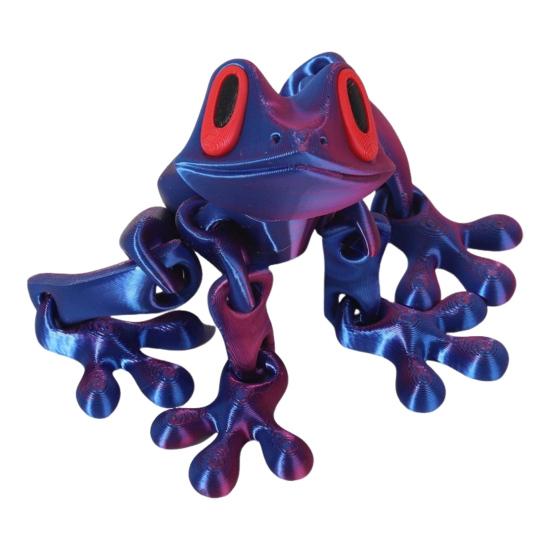 3D Printed Magnetic Frog Toy Movable Joints Frog Fridge Magnet Articulated Poseable Frog Model