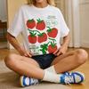 Retro French Tomato Graphic Tshirt Loose Aesthetic Vegetable Tee Women Cute Botanical Garden TShirt Female Cottagecore Tops