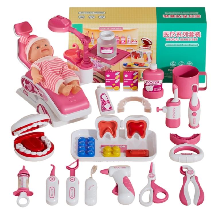 Children Pretend Play Doctor Dentist Kits with Realistic Doctor Tools and Accessories for Preschool Kids Fun Learning