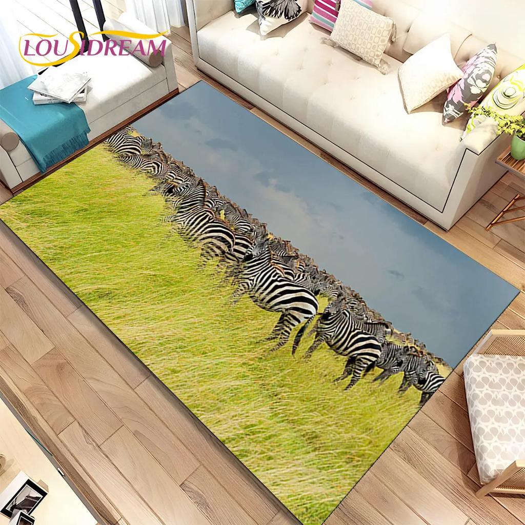 Zebra Wild Animal  Area Rug Large,Carpet Rug for Living Room Bedroom Kitchen Doormat Decoration,Children Play Non-slip Floor Mat