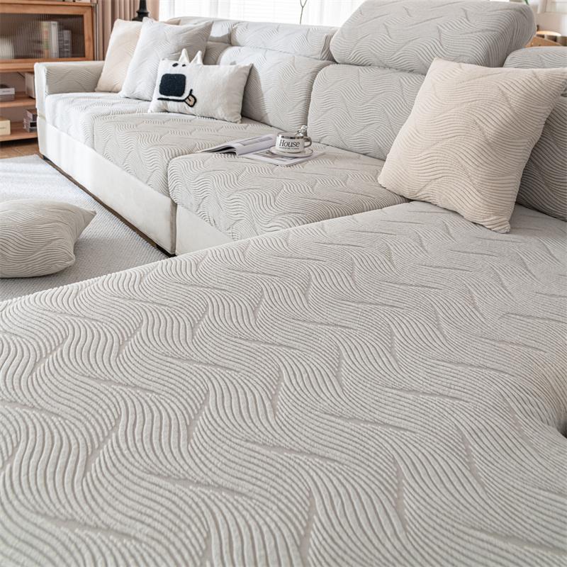 Yu Blattmuster Rundum-Sofabezug Modern Einfacher Sofabezug 2024 Neu Sofakissen Stoff Rutschfestes Kissen