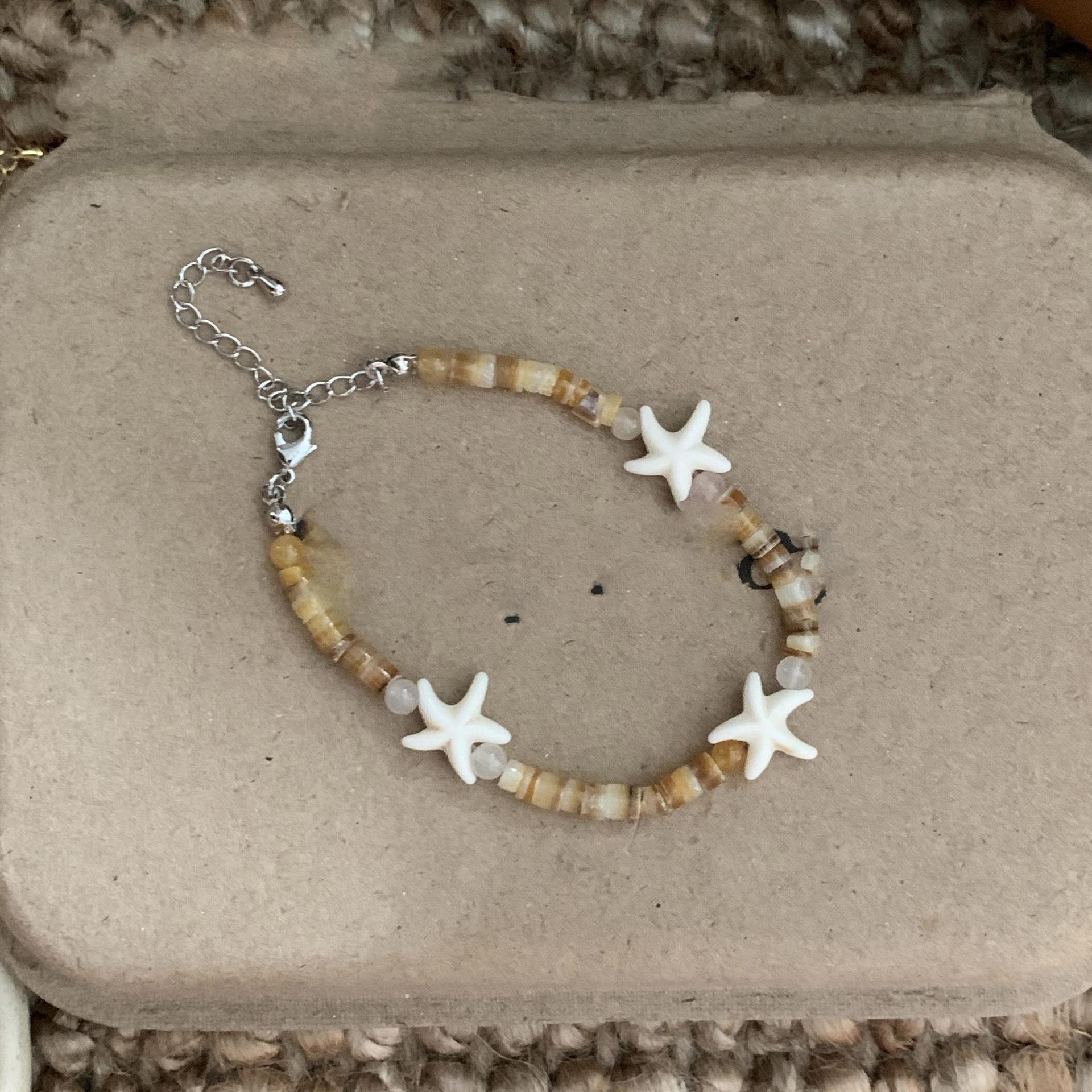 

Оболочка из титановой стали, ожерелье с бусинами в виде морской звезды, модный отпускной стиль, универсальная цепочка до ключицы, персонализированные простые ювелирные изделия высокого класса для женщин