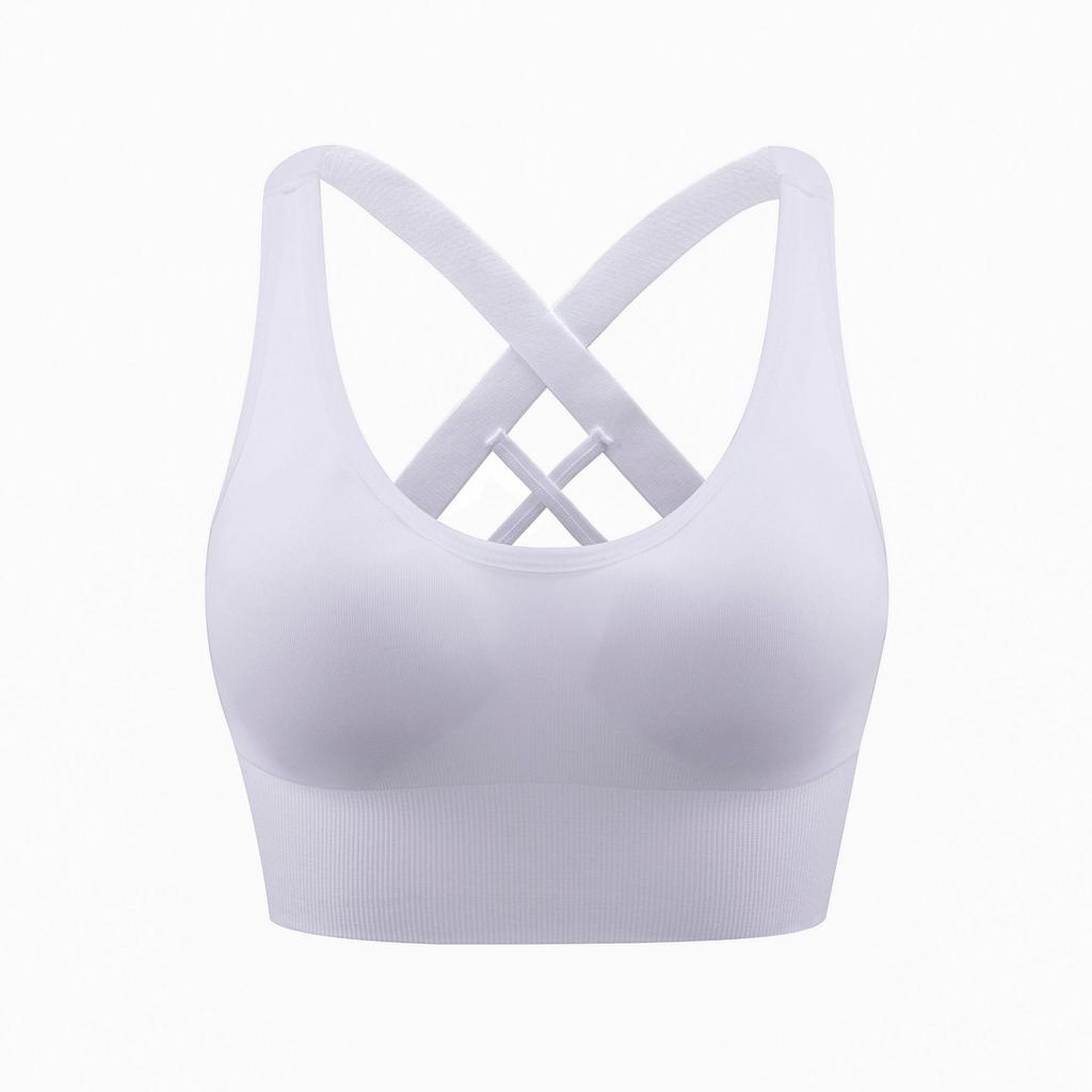Women Cross Back Sports Bra Breathable Comfortable With Chest Pads For Gym Yoga Running Fitness