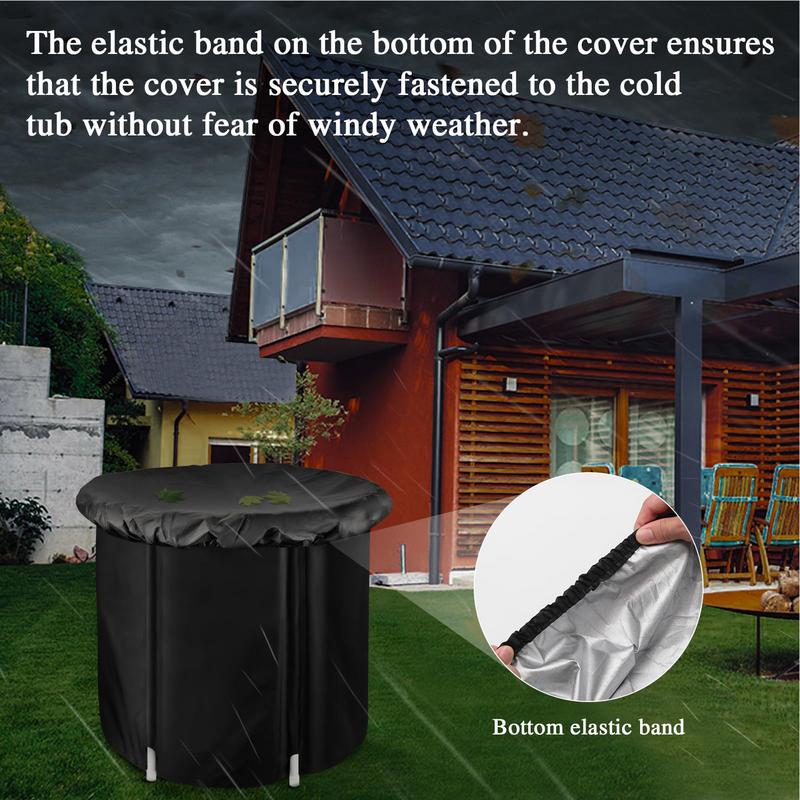 Outdoor Ice Bath Cover Drawstring Bathtub Insulated Cover Windproof Keeps Cold Ice Bath Cover For 29.5-Inch Diameter Cold Plunge