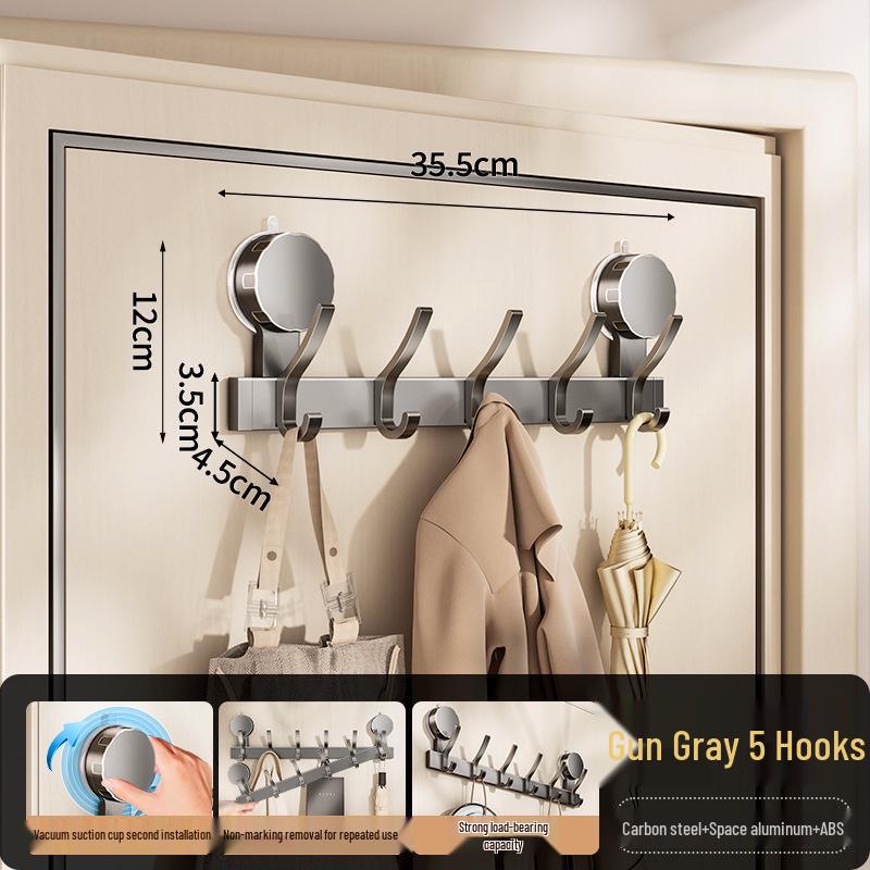 Strong Adhesive No-Drill Suction Cup Door Hook for Clothes and Storage