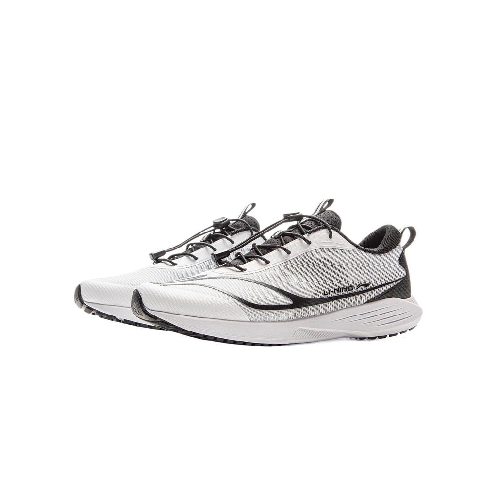 Li Ning Kids Running Shoes Fashion Comfortable Soft Versatile Shock Absorbing Wear Resistant Low Top Kids Sneaker Black White YKFV054-1