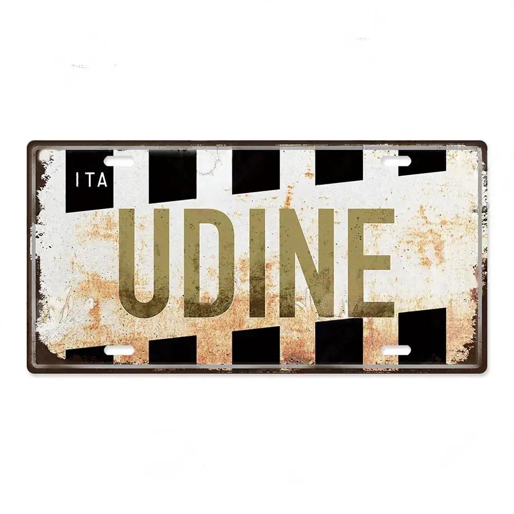 FJ Decor Italy City Metal Tin SignS Licenses Plate Plaque Vintage Wall Ari for Pub Club Man Decors