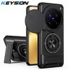 KEYSION Custodia Magnetica per Telefono per VIVO X200 Pro 5G Protezione Fotocamera a Scorrimento Supporto Verticale Anello a 360° Cover Antiurto per VIVO X200