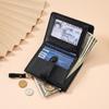 Multi-Card Slots Women Short Wallet  Pu Leather Solid Color Zipper Clutch Crocodile Print Waterproof Card Bag Coin Purse