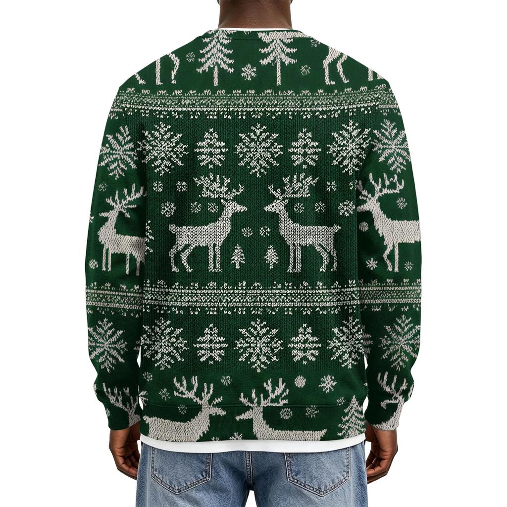 Men's Christmas Hoodless Neck Pullover Sweatshirt, for Him