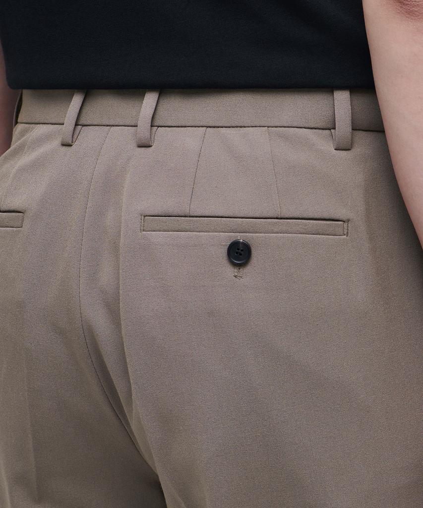 MUSINSA STANDARD Lightweight Relaxed Tapered Hidden Banding Crop Slacks [Dusty Beige]