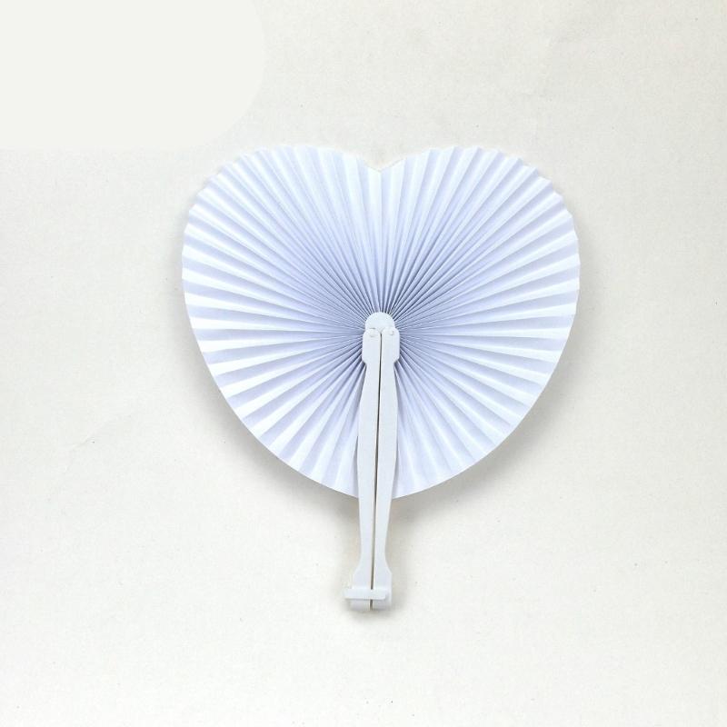 Ślubne wachlarze papierowe składane malowane w kształcie serca okrągłe wachlarze papierowe upominek na przyjęcie na piękne ślubne akcenty