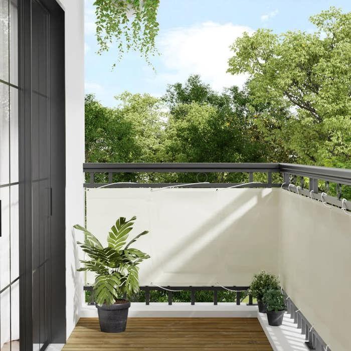 VidaXL Balcony Screen, Garden Privacy Screen, Protection Screen, Outdoor Terrace Privacy Screen, Cream 75x1000 Cm 100% 4000195