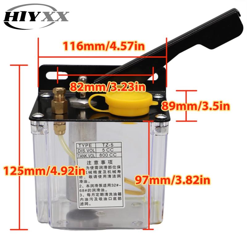 CNC Manual Lubrication Oil Pump Kit Oil Outlet 4mm 6mm TZ-5 Lubrication Pump for CNC Engraving Router