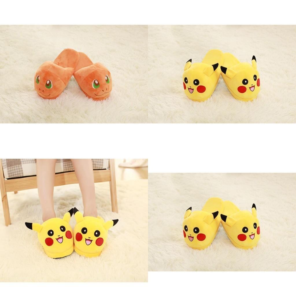 Pokemon Soft Plush Slippers Pikachu Cartoon Character Indoor Home Shoes