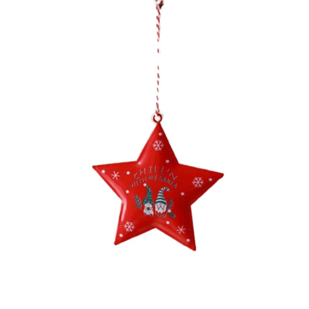 Retro Christmas Tree Pendant DIY Iron Love Star Pendant Exquisite Nordic Style Xmas Tree Hanging Pendant