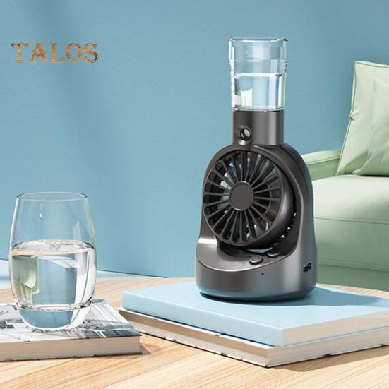Tragbarer Tisch-Nebelventilator mit 4 Geschwindigkeitseinstellungen, starker Luftstrom, geringe Geräuschentwicklung, kompakte Größe, wiederaufladbarer persönlicher Kühlventilator