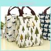 Adorable Animal Print Portable Insulated Canvas Cooler Lunch Bag For Picnics