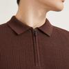 Qipai Men's Wool Blend Herringbone Quarter-Zip Polo Sweater